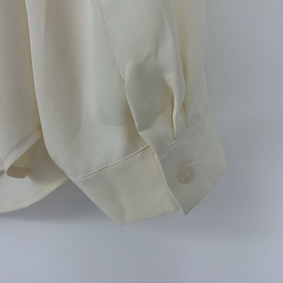 Talbots Ivory Long Sleeve Blouse women’s Large NEW - Picture 4 of 7